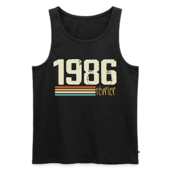 February 1986 - February 1986 Anniversary 1986 - Men's Premium Organic Tank Top - black - Front - Michal (187cm)