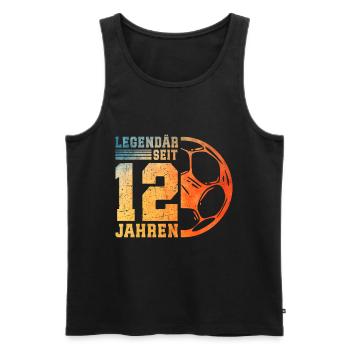12e anniversaire 12 ans Football des enfants - Débardeur bio Premium Homme - noir - Devant - Michal (187cm)