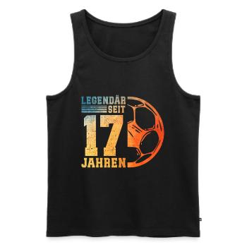 17. Geburtstag Fußball 17 Jahre Junge Jungs - Männer Premium Bio Tank Top - Schwarz - Vorne - Michal (187cm)