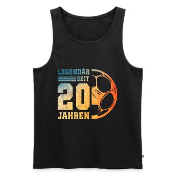 20th Birthday Football 20 Years Young Man - Men's Premium Organic Tank Top - black - Front - AI Model Male 178 light (178cm)