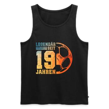 19th Birthday Football 19 Years Young Man - Men's Premium Organic Tank Top - black - Front - AI Model Male 178 light (178cm)