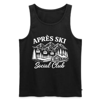 Après Ski Social Club Vintage Retro Alps Ski Hut - Men's Premium Organic Tank Top - black - Front - Michal (187cm)