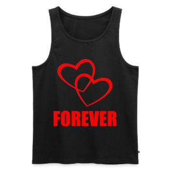FOREVER – Heart Design for Couples & True Love - Männer Premium Bio Tank Top - Schwarz - Vorne - AI Model Male 178 light (178cm)