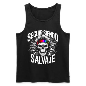Wild Side Skull - Männer Premium Bio Tank Top - Schwarz - Vorne - Michal (187cm)