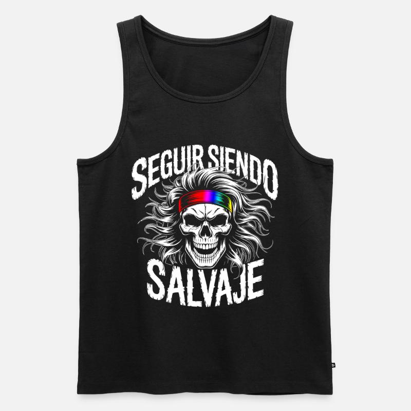Wild Side Skull - Männer Premium Bio Tank Top - Schwarz