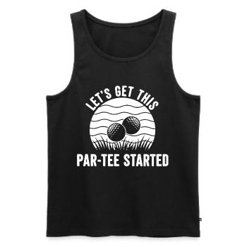 Par Tee Golf Saying - Men's Premium Organic Tank Top - black - Front - Michal (187cm)
