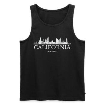 California Skyline, Californie, États-Unis - Débardeur bio Premium Homme - noir - Devant - Michal (187cm)
