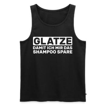 Calvitie : pour que je garde le shampoing - Débardeur bio Premium Homme - noir - Devant - AI Model Male 178 light (178cm)