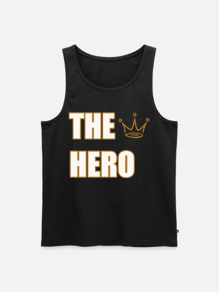 THE HERO – Bold & Powerful Statement Design - Men's Premium Organic Tank Top - black
