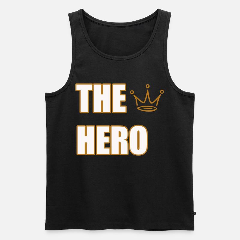 THE HERO – Bold & Powerful Statement Design - Men's Premium Organic Tank Top - black