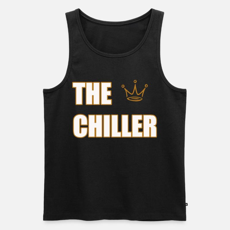 THE CHILLER – Cool & Minimal Statement Design - Männer Premium Bio Tank Top - Schwarz