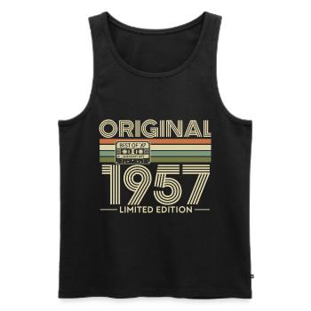Original 1957 Édition Limitée Rétro - Débardeur bio Premium Homme - noir - Devant - AI Model Male 178 light (178cm)