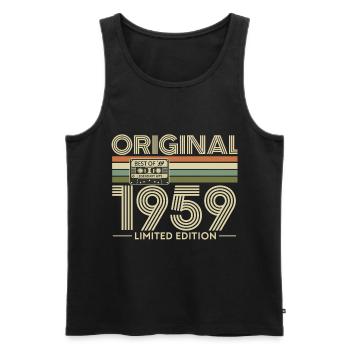 1959 Limited Edition Cassette - Men's Premium Organic Tank Top - black - Front - AI Model Male 178 light (178cm)