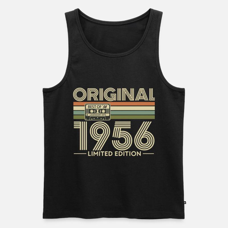Original-Kassetten-Edition von 1956 - Männer Premium Bio Tank Top - Schwarz