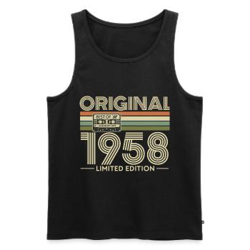 Original 1958 Edition Retro - Men's Premium Organic Tank Top - black - Front - Michal (187cm)