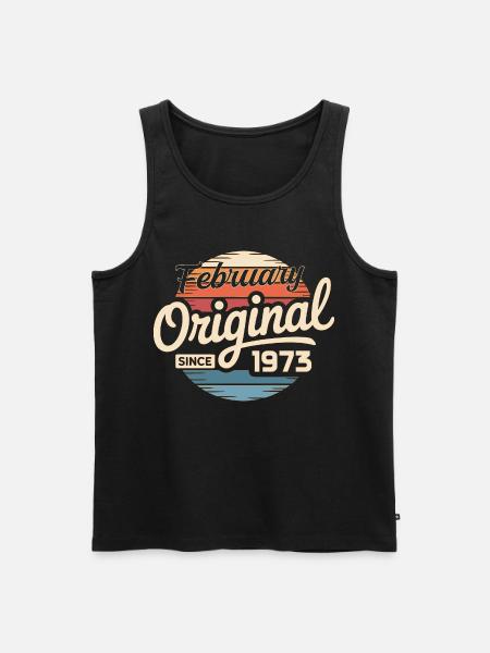 February 1973 Birthday present February 1973 - Men's Premium Organic Tank Top - black