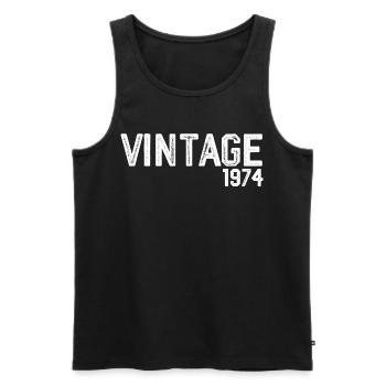 Jahrgang 1974 - Männer Premium Bio Tank Top - Schwarz - Vorne - Michal (187cm)