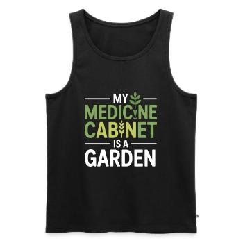Certified Clinical Organic Pharmaceutical Gear  - Men's Premium Organic Tank Top - black - Front - Michal (187cm)