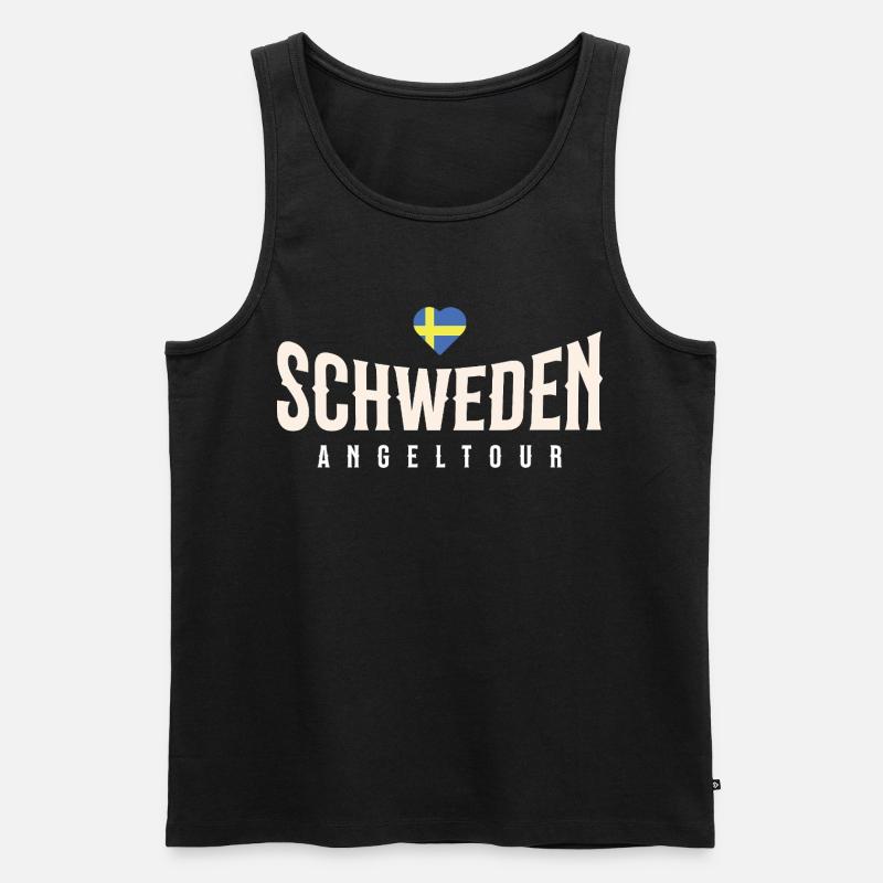 Schweden Angeltour - Männer Premium Bio Tank Top - Schwarz