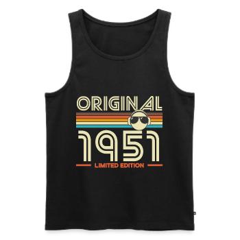 Originale Retro-Edition von 1951 - Männer Premium Bio Tank Top - Schwarz - Vorne - Michal (187cm)