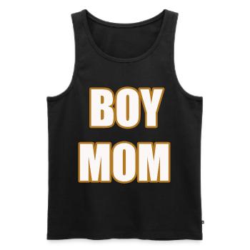 Boy Mom Proud Mother of Sons Statement Shirt - Männer Premium Bio Tank Top - Schwarz - Vorne - Michal (187cm)