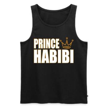 Prince Habibi – Royal Arabic Love Statement Design - Men's Premium Organic Tank Top - black - Front - AI Model Male 178 light (178cm)