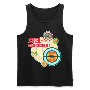 Target spilling - because something always goes wrong - Men's Premium Organic Tank Top - black - Front - AI Model Male 178 light (178cm)