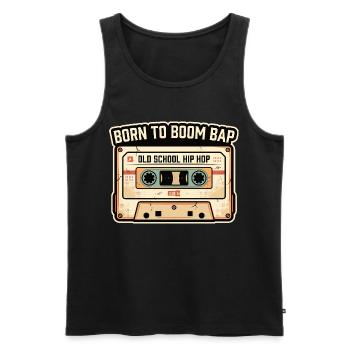 Design rétro de cassettes hip-hop old school - Débardeur bio Premium Homme - noir - Devant - AI Model Male 178 light (178cm)