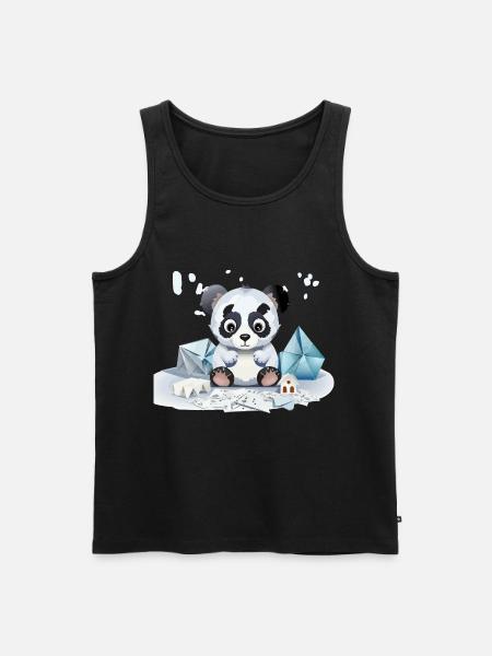 Kuschelpanda im Eisschatz - Men's Premium Organic Tank Top - black
