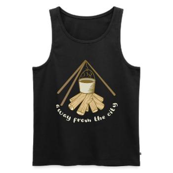 Camping Lagerfeuer Outdoor-Abenteuerliebhaber - Männer Premium Bio Tank Top - Schwarz - Vorne - Michal (187cm)