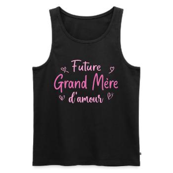 Future grand mère d'amour - Cadeau grand mère - Débardeur bio Premium Homme - noir - Devant - Michal (187cm)