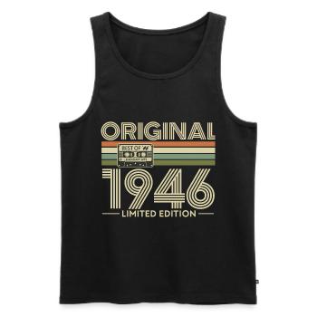 Originale Limited Edition Retro von 1946 - Männer Premium Bio Tank Top - Schwarz - Vorne - AI Model Male 178 light (178cm)