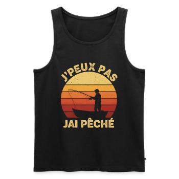I can't I have Sunset Fishing - Men's Premium Organic Tank Top - black - Front - AI Model Male 178 light (178cm)