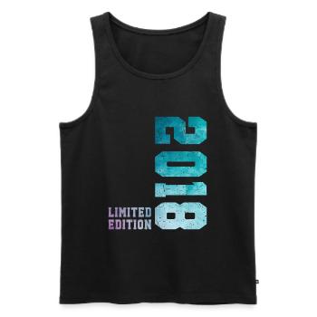 2018 Limited Edition 8 Years Anniversary - Men's Premium Organic Tank Top - black - Front - Michal (187cm)