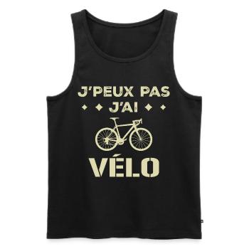 J peux Pas J ai Vélo Cycliste Cyclisme - Débardeur bio Premium Homme - noir - Devant - AI Model Male 178 light (178cm)