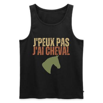 Ich kann nicht, ich habe ein Pferd - Männer Premium Bio Tank Top - Schwarz - Vorne - AI Model Male 178 light (178cm)