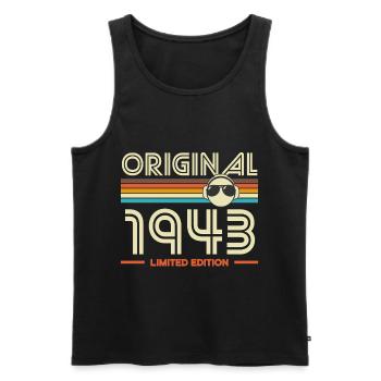 Original 1943 Edition Limitée Retro - Débardeur bio Premium Homme - noir - Devant - AI Model Male 178 light (178cm)