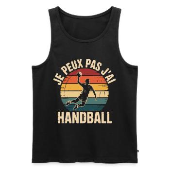 Ich kann nicht, ich habe Handball, Handball-Geschenk - Männer Premium Bio Tank Top - Schwarz - Vorne - Michal (187cm)