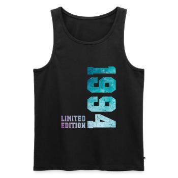 1994 Limited Edition 32 Jahre Jubiläum - Männer Premium Bio Tank Top - Schwarz - Vorne - Michal (187cm)