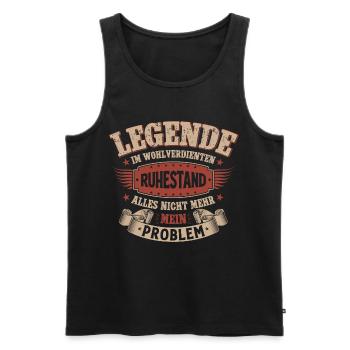 Pensioner 2026 Gift Man Pension Retirement Funny - Men's Premium Organic Tank Top - black - Front - AI Model Male 178 light (178cm)