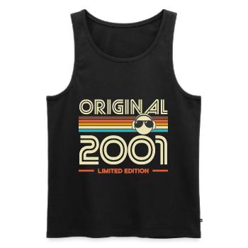 Original 2001 Edition Retro - Débardeur bio Premium Homme - noir - Devant - AI Model Male 178 light (178cm)