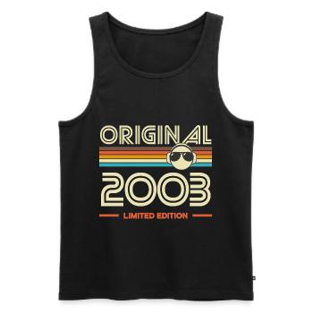 Original 2003 Retro Logo - Débardeur bio Premium Homme - noir - Devant - Michal (187cm)