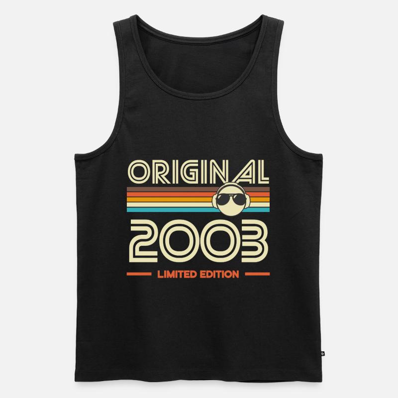 Originales Retro-Logo von 2003 - Männer Premium Bio Tank Top - Schwarz