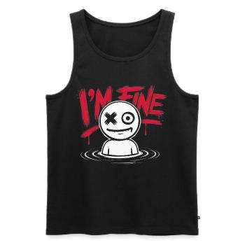 I'm fine. Everything is fine – lustiger Spruch - Männer Premium Bio Tank Top - Schwarz - Vorne - Michal (187cm)
