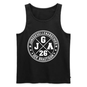 Bachelor Party 2026 Bachelor Party The Groom - Men's Premium Organic Tank Top - black - Front - Michal (187cm)