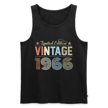 Vintage 1966 - Männer Premium Bio Tank Top - Schwarz - Vorne - Michal (187cm)