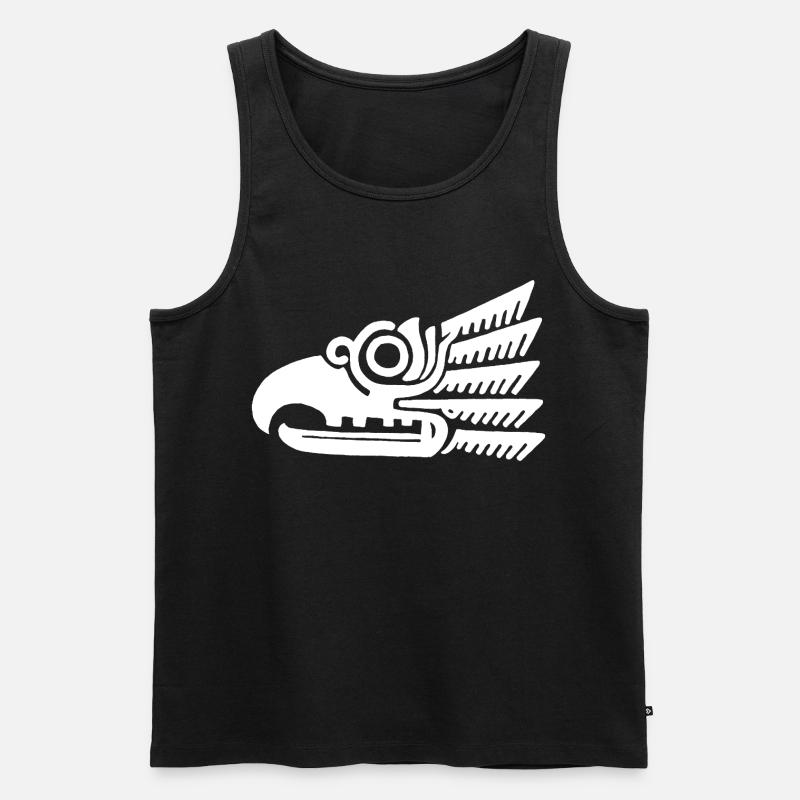 Weißer Stammesvogelkopf - Männer Premium Bio Tank Top - Schwarz