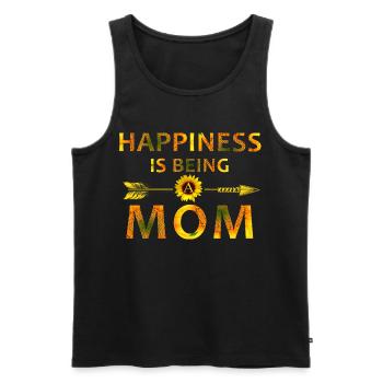 Le bonheur, c’est être maman – Fête des mères tournesol - Débardeur bio Premium Homme - noir - Devant - Michal (187cm)