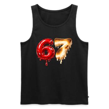 67 - 6 7 - Six Seven Meme - Men's Premium Organic Tank Top - black - Front - AI Model Male 178 light (178cm)