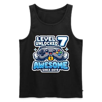 Level 7 Unlocked Awesome 2019 Birthday - Men's Premium Organic Tank Top - black - Front - Michal (187cm)